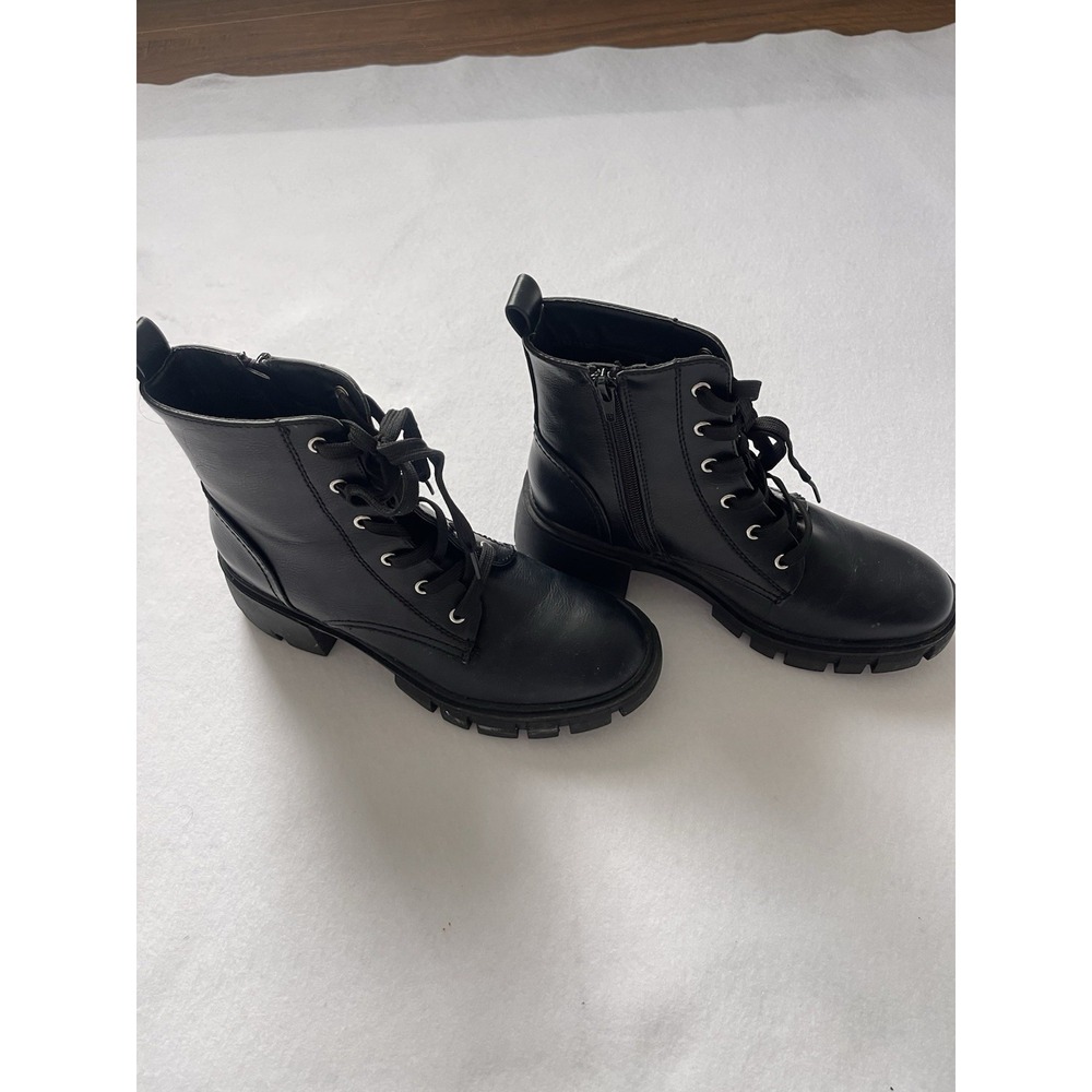 Combat Ankle Lace/zip ESPRIT ALANA Black Comfort Chunky Block Heel Boho Mid Calf